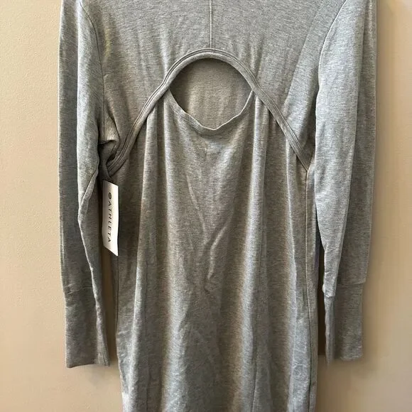 Athleta NWT Crossover Sweatshirt Dress in Heather Gray Size S - Picture 4 of 6